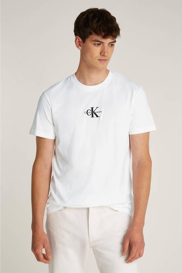 Calvin Klein Jeans T-shirt met ronde hals en labelstitching - Foto 3