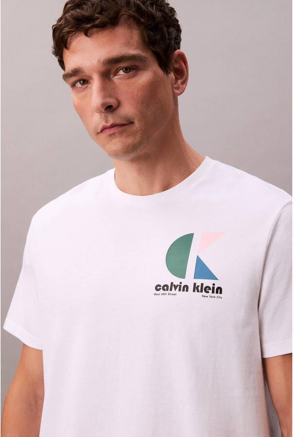 CALVIN KLEIN Heren Polo's & T-shirts Ss 20s Ck Bhs Lg Grp Wit - Foto 7