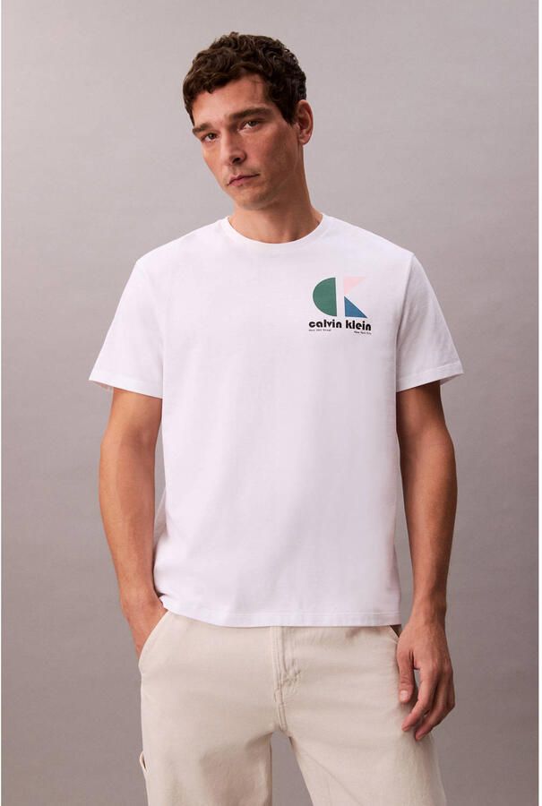 CALVIN KLEIN Heren Polo's & T-shirts Ss 20s Ck Bhs Lg Grp Wit - Foto 5