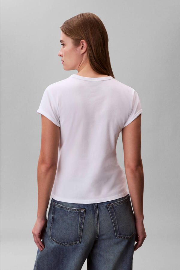 CALVIN KLEIN Dames Tops & T-shirts Ss Graphic Logo Baby Tee Wit - Foto 6
