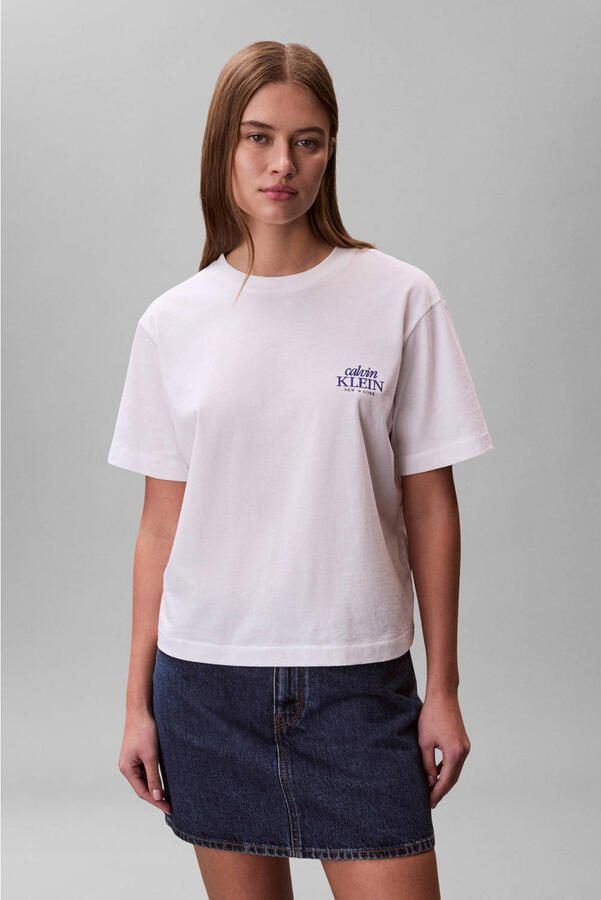 CALVIN KLEIN Dames Tops & T-shirts Ss Boxy Graphic T-shirt Wit - Foto 5