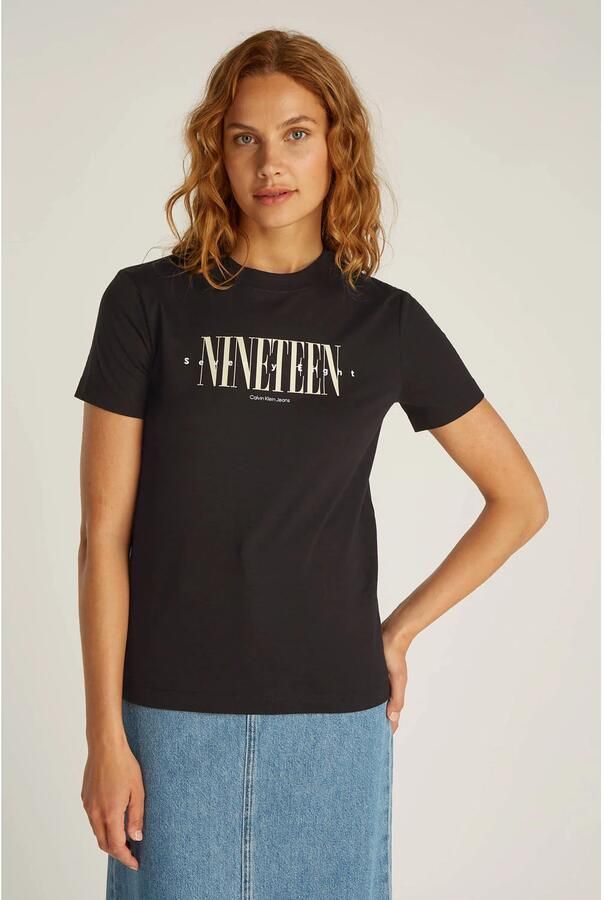 CALVIN KLEIN Dames Tops & T-shirts 19 Graphic Reg Tee Zwart - Foto 7