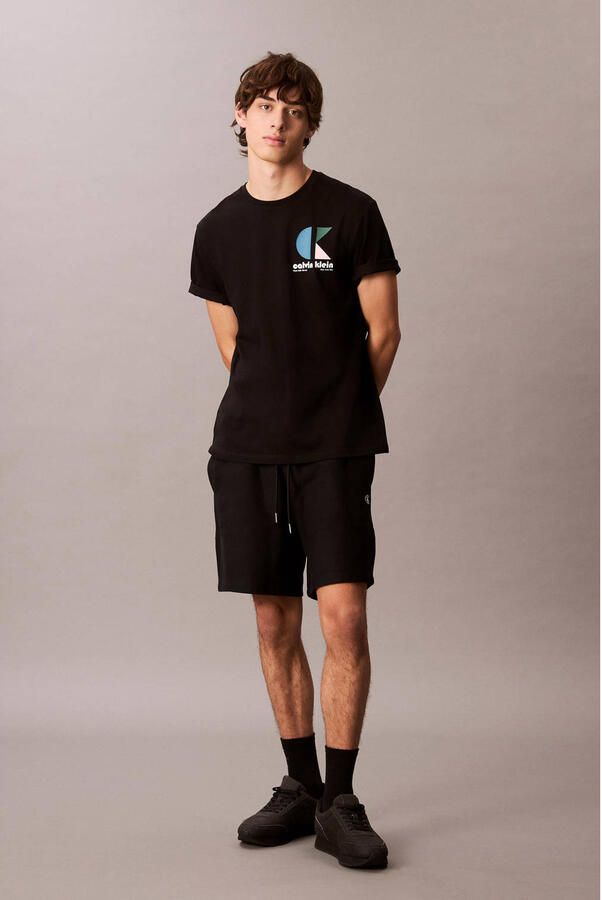 CALVIN KLEIN Heren Polo's & T-shirts Ss 20s Ck Bhs Lg Grp Zwart - Foto 5