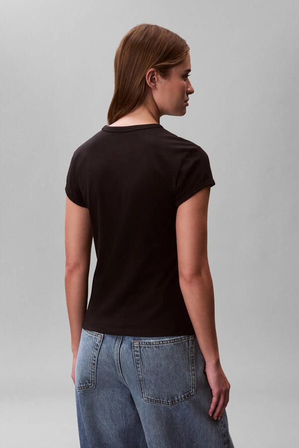 CALVIN KLEIN Dames Tops & T-shirts Ss Graphic Logo Baby Tee Zwart - Foto 6