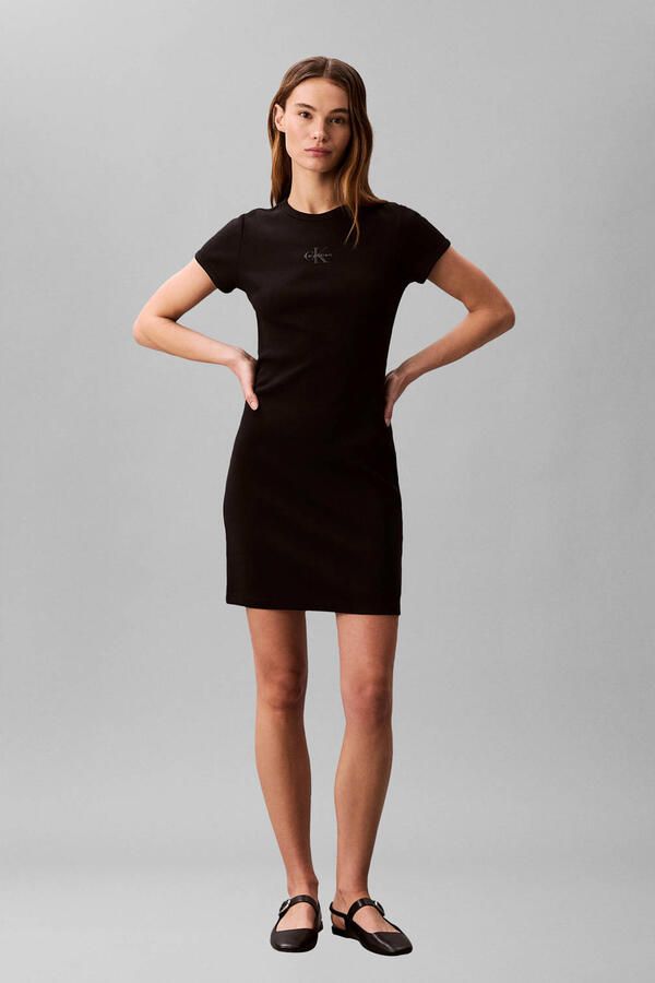 CALVIN KLEIN JEANS t-shirtjurk mini jurk zwart