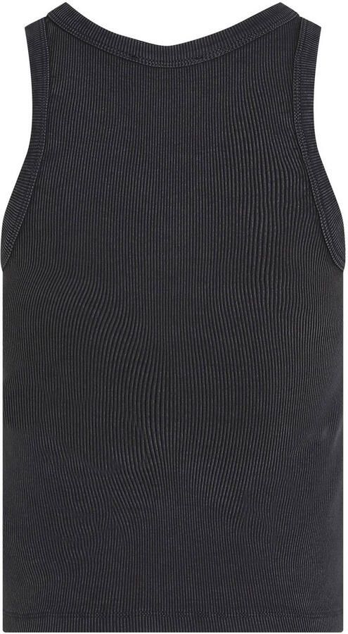 CALVIN KLEIN Dames Tops & T-shirts Washed Woven Label Rib Tank Top Zwart - Foto 2