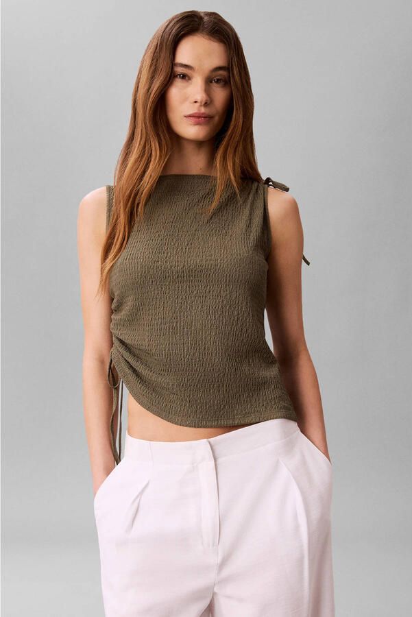 CALVIN KLEIN JEANS top olijfgroen