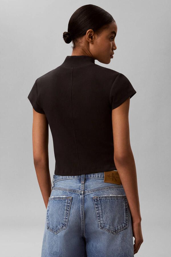 Calvin Klein Jeans slim fit kort T-shirt van katoenmix - Foto 3