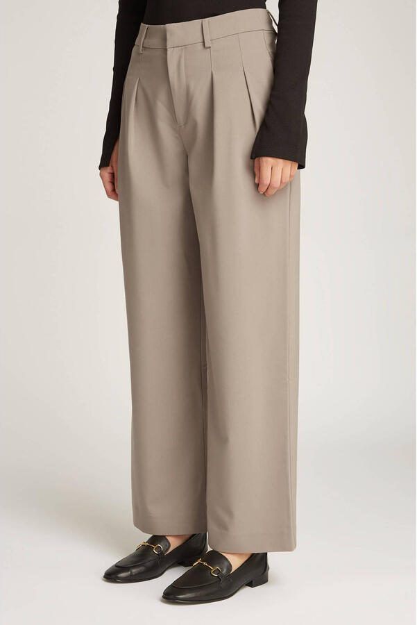 CALVIN KLEIN JEANS wide leg high waist broek taupe