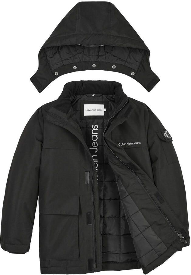 Calvin Klein Parka BACK TO SCHOOL JACKET voor kinderen tot 16 jaar met logopatch