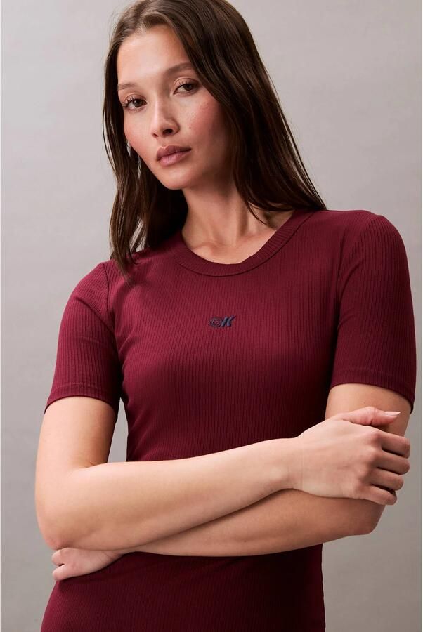 Calvin Klein Jeans Lange Jurk A MODAL RIB SS DRE LV044C902G - Foto 6