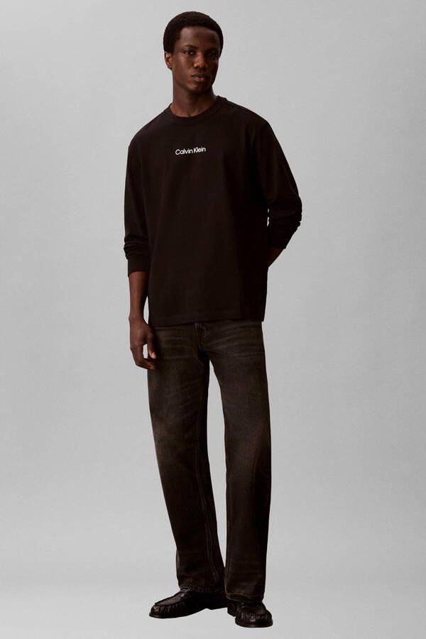 Calvin Klein Jeans T-Shirt Lange Mouw LS RLXD STANDARD LOGO CREWNK TEE