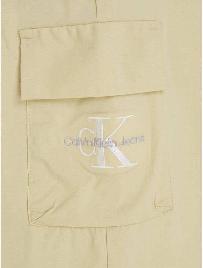 Calvin Klein loose fit cargobroek beige Meisjes Katoen Effen 152
