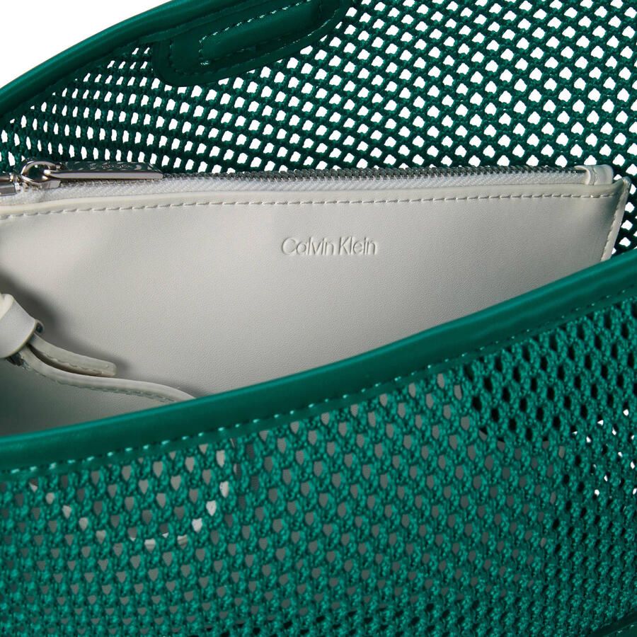 Calvin Klein mesh crossbody tas Emblem groen - Foto 2