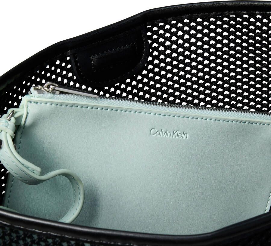 Calvin Klein mesh crossbody tas Emblem zwart - Foto 2