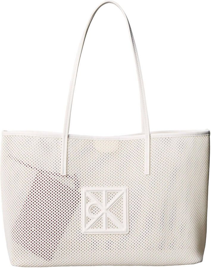 Calvin Klein mesh shopper Emblem ecru