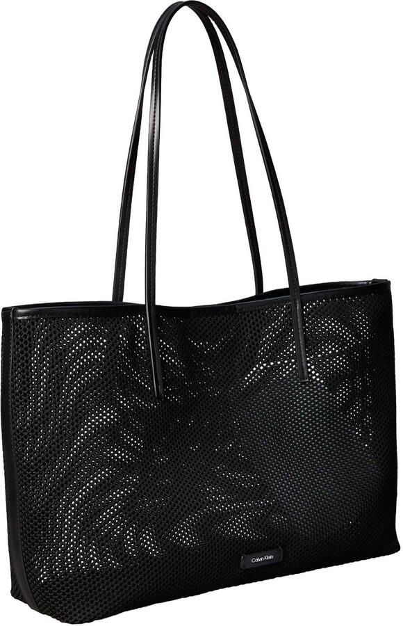 Calvin Klein mesh shopper Emblem zwart - Foto 2
