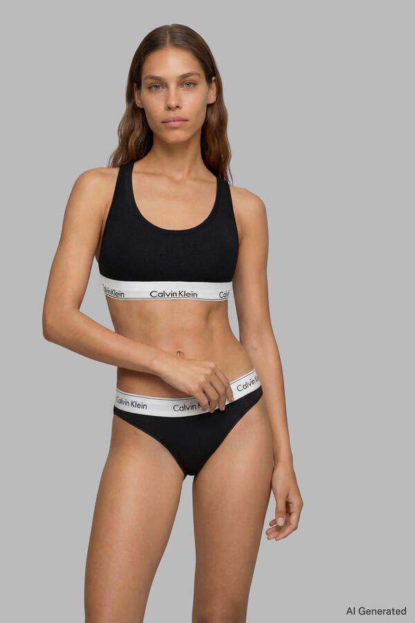 Calvin Klein niet-voorgevormde bh top (set van 2) zwart lichtblauw - Foto 3