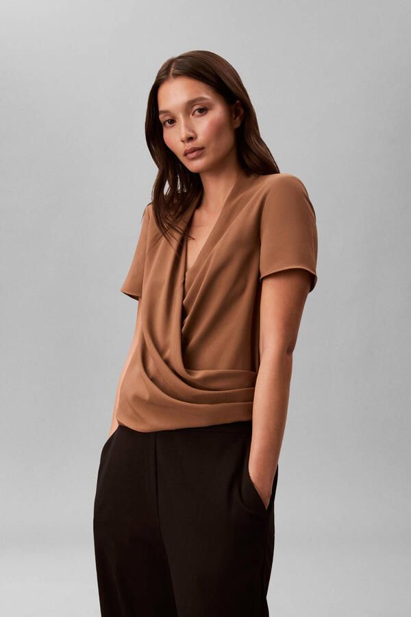 Calvin Klein overslagtop bruin - Foto 2