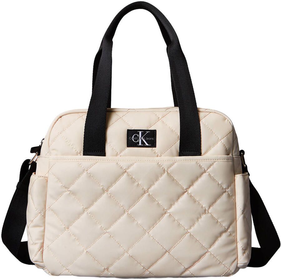 Calvin Klein quilted luiertas ecru zwart