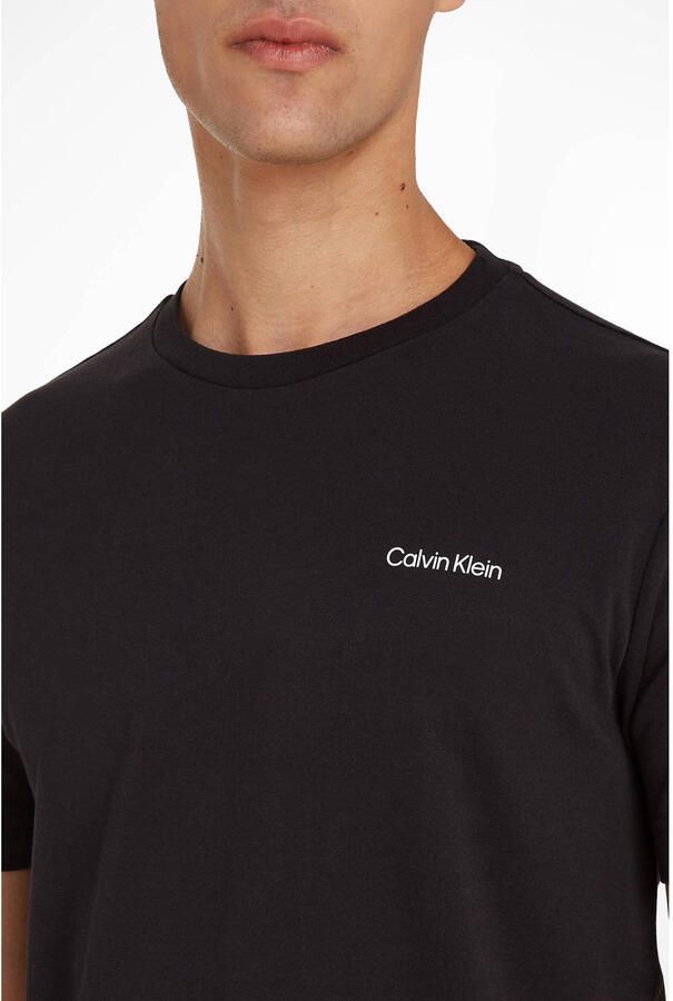 Calvin Klein T-shirt Micro Logo van dikke winterjersey met logoprint