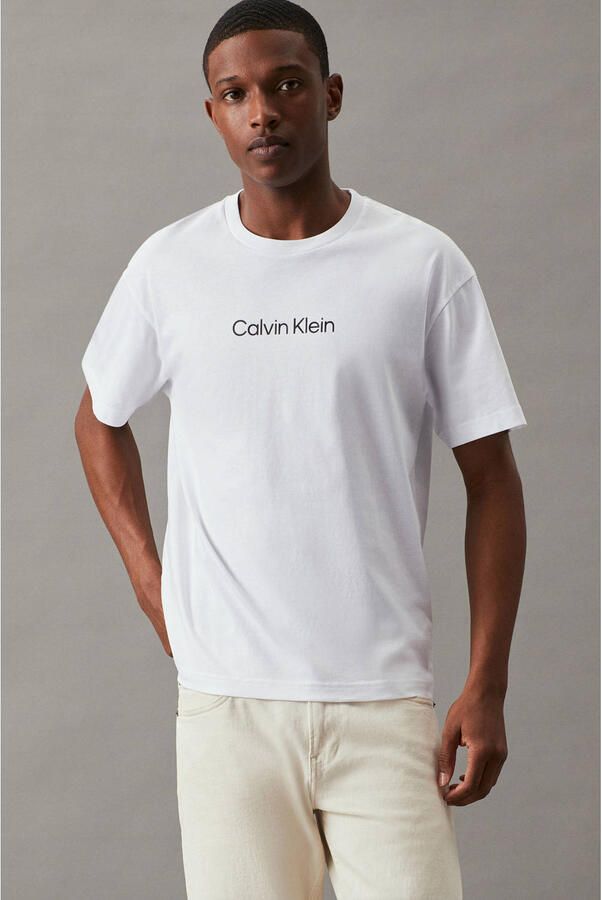 Calvin Klein regular fit T-shirt van katoen bright white - Foto 3