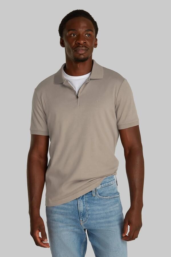 CALVIN KLEIN Heren Polo's & T-shirts Liquid Touch Welt Zip Polo Bruin - Foto 7