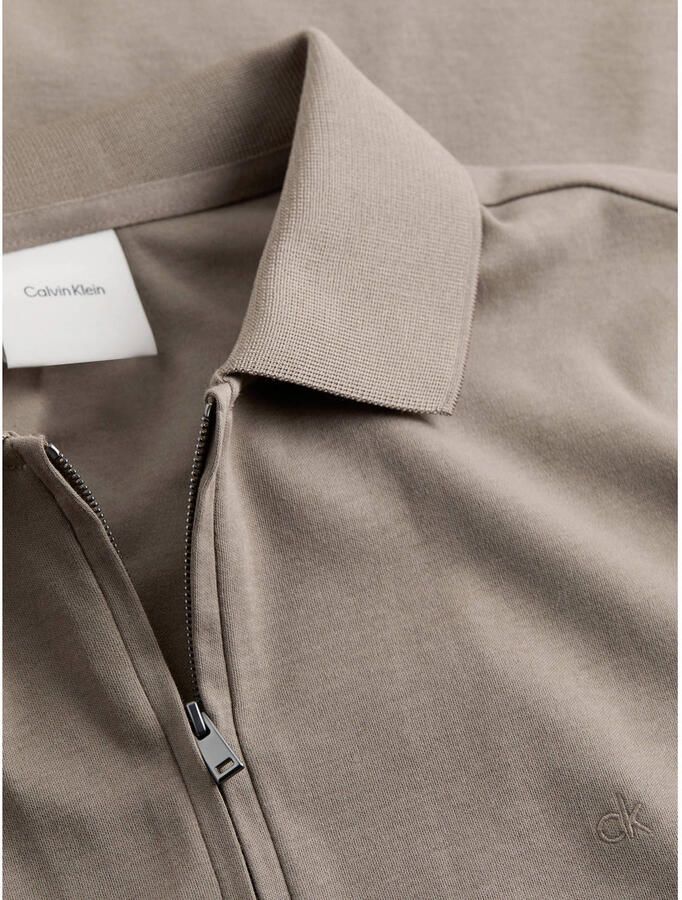 CALVIN KLEIN Heren Polo's & T-shirts Liquid Touch Welt Zip Polo Bruin - Foto 5