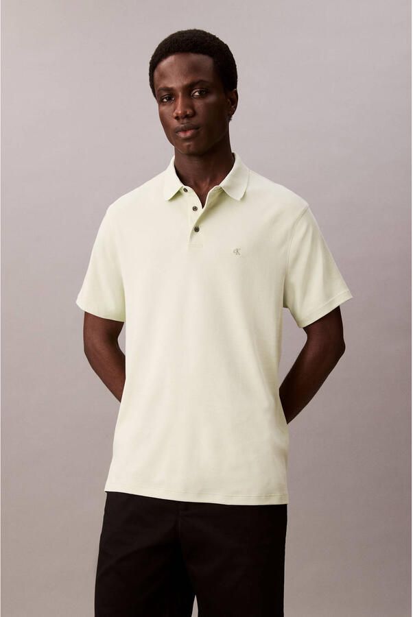 Calvin Klein regular polo SUPIMA lichtgroen