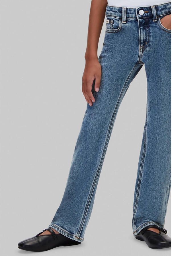 Calvin Klein regular waist flared jeans mediumblauw Meisjes Denim Effen