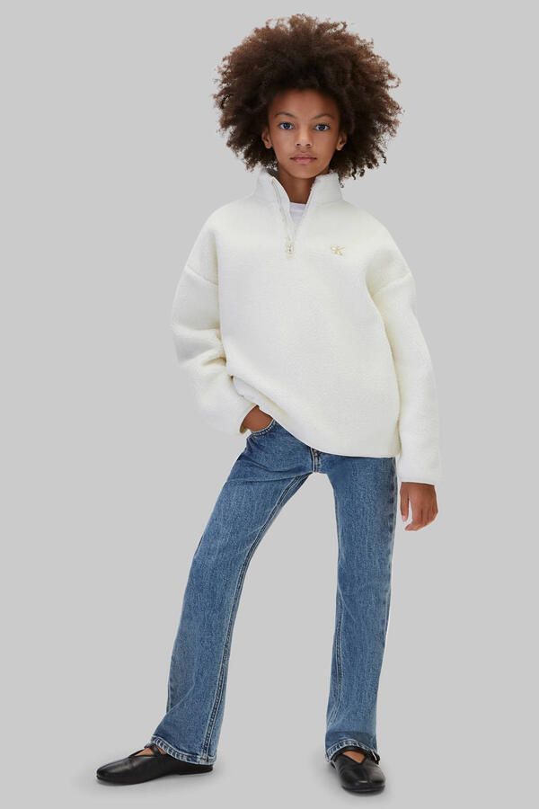 Calvin Klein regular waist flared jeans mediumblauw Meisjes Denim Effen - Foto 3