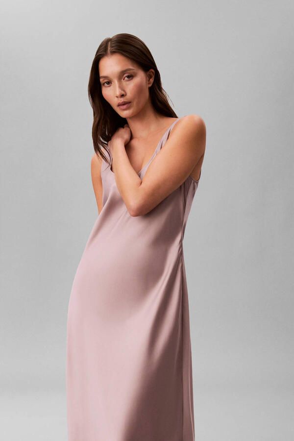 Calvin Klein satijnen A-lijn jurk roze