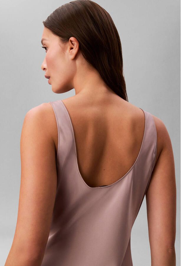 Calvin Klein satijnen A-lijn jurk roze - Foto 2