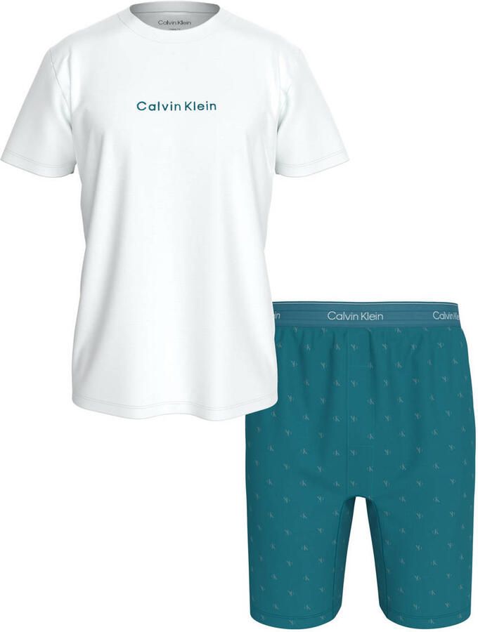 Calvin Klein shortama wit petrol