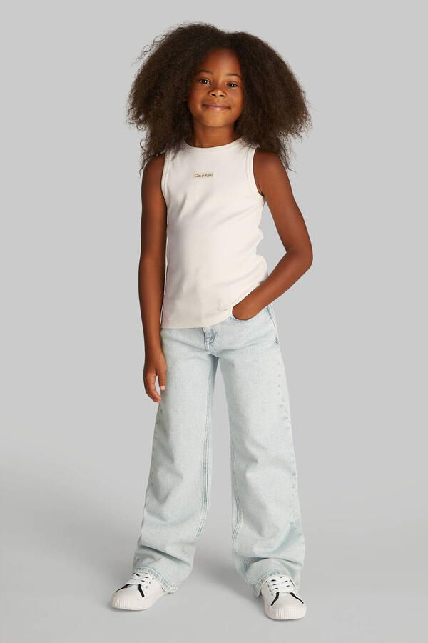 Calvin Klein singlet ivoor rib gebreid