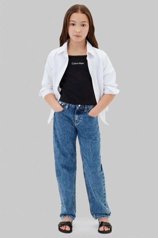 Calvin Klein Jeans regular fit top met bandjes van viscosemix model 'PUNTO STRAP TOP' - Foto 3
