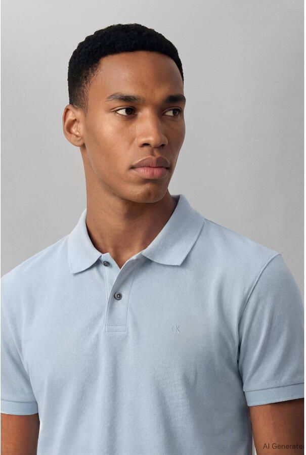 Calvin Klein slim polo lichtblauw