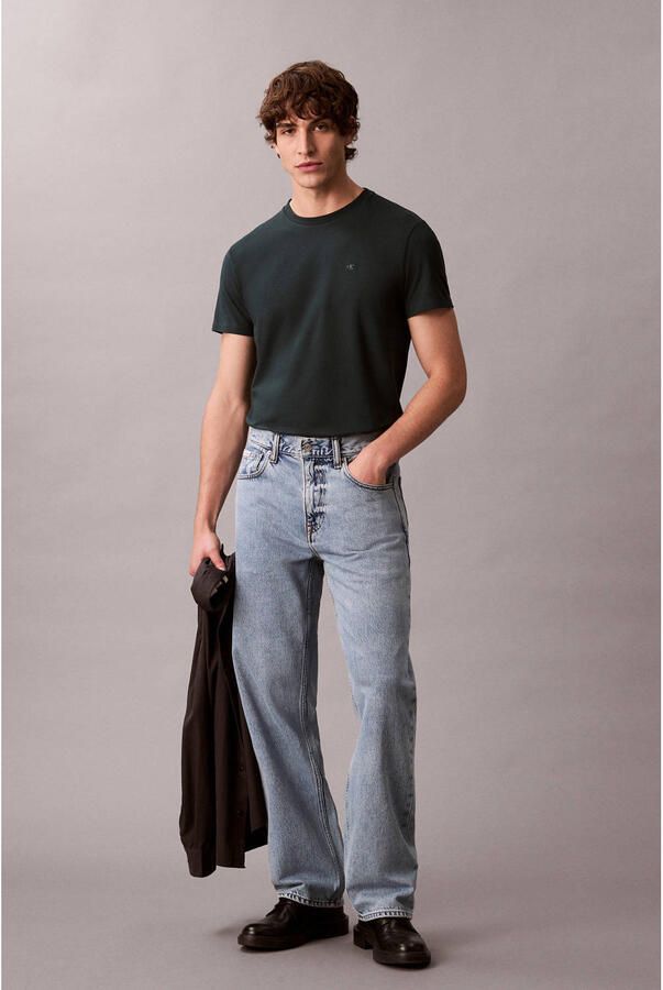 Calvin Klein slim T-shirt donkergroen - Foto 3