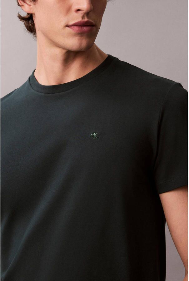 Calvin Klein slim T-shirt donkergroen - Foto 2
