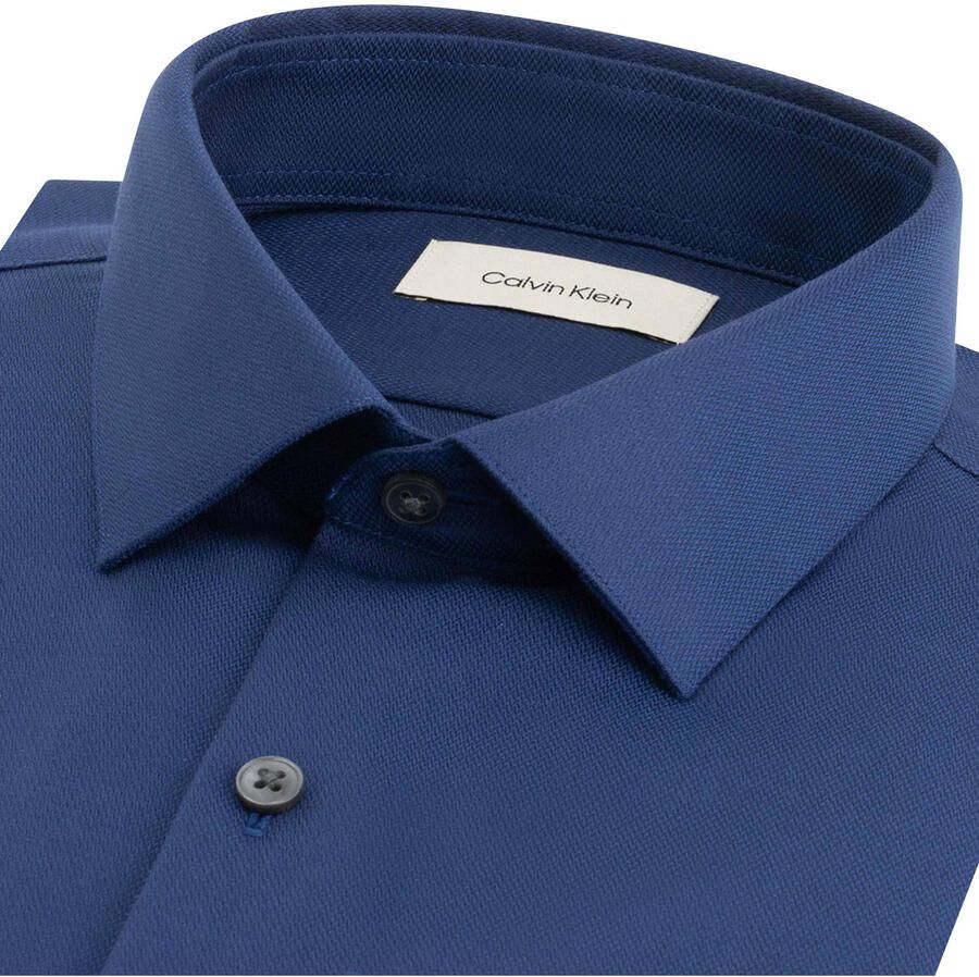 Calvin Klein Slim zakelijk overhemd donkerblauw - Foto 2