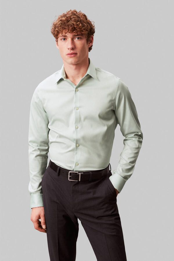 Calvin Klein slim zakelijk overhemd groen