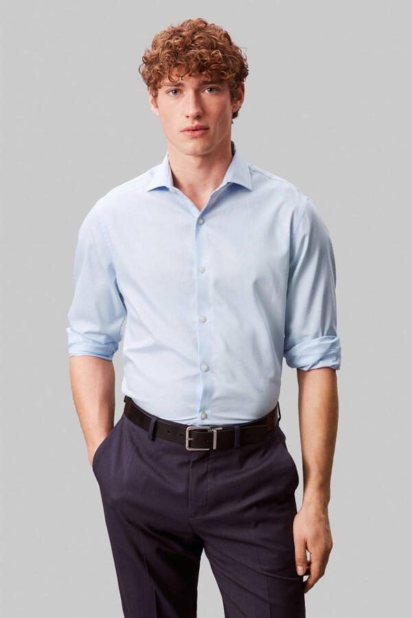 Calvin Klein slim zakelijk overhemd lichtblauw