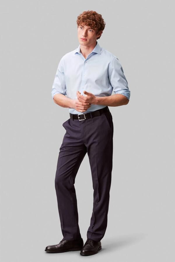 Calvin Klein slim zakelijk overhemd lichtblauw - Foto 3