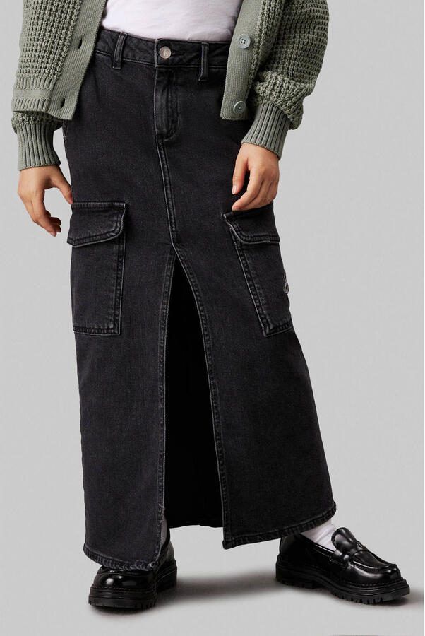 Calvin Klein spijkerrok grey denim Grijs Meisjes Katoen Effen 140 - Foto 2