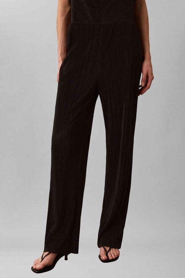Calvin Klein straight regular waist broek zwart