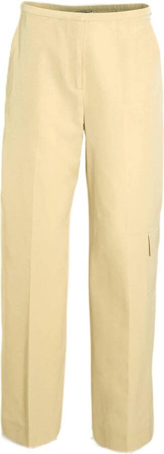 Calvin Klein straight regular waist casual broek lichtgeel