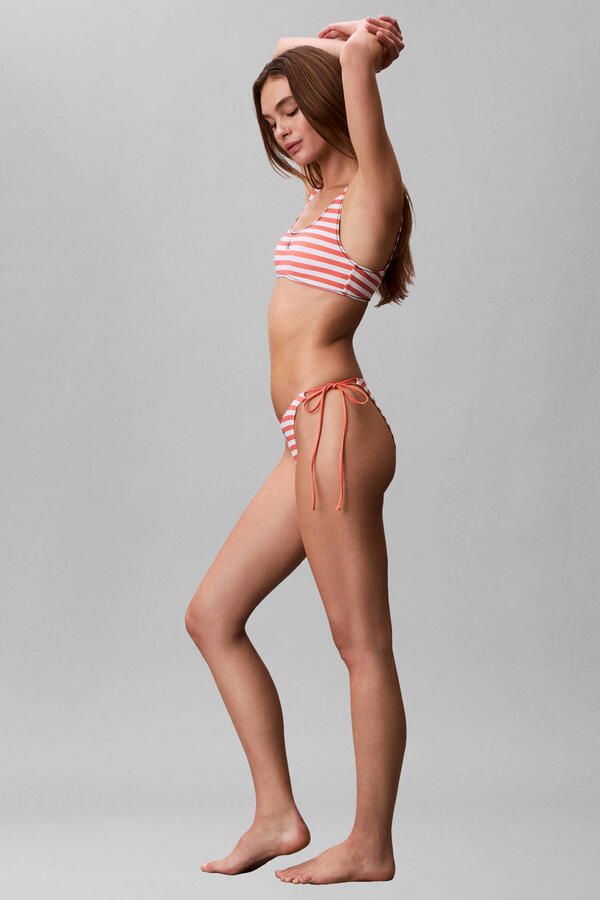 Calvin Klein strik bikinibroekje oranje wit - Foto 2