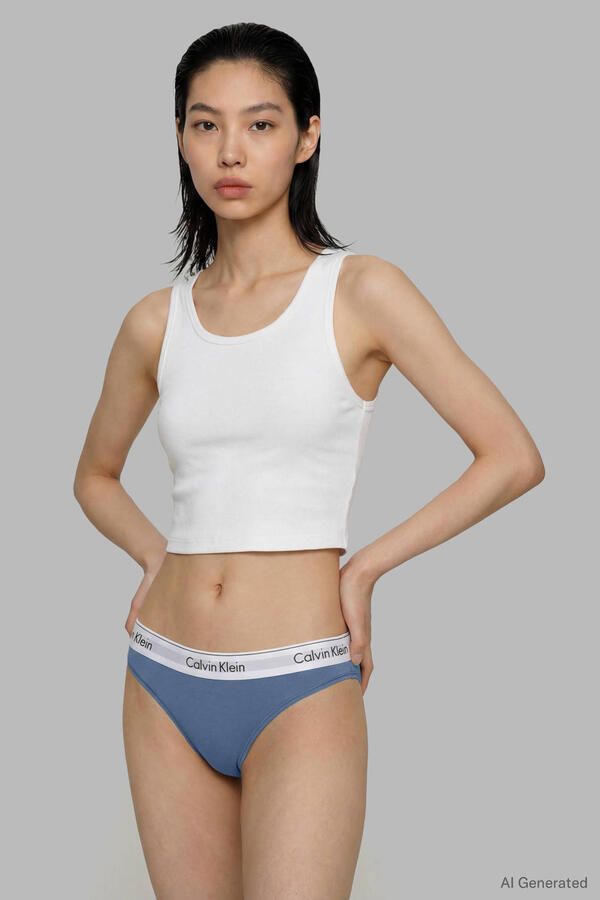 Calvin Klein string (set van 2) zwart lichtblauw