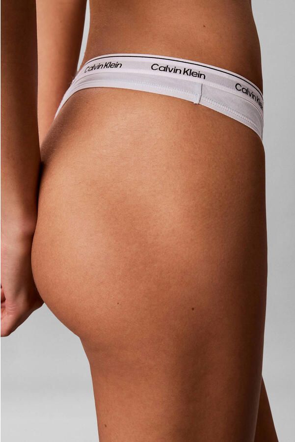 Calvin Klein Underwear String van katoenmix model 'THONG 3PK' - Foto 2