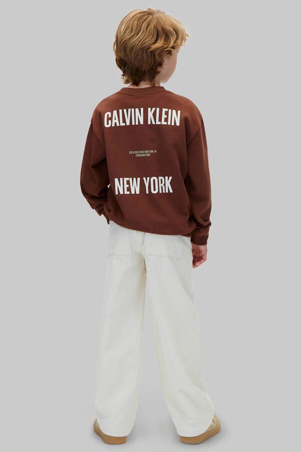 Calvin Klein sweater met backprint bruin - Foto 2